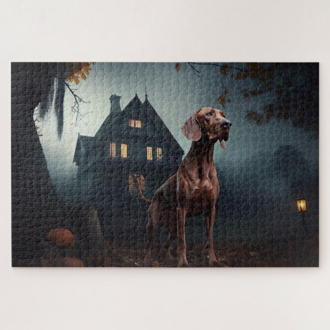 Puzzle Vizsla Halloween Effrayant (Horizontal)
