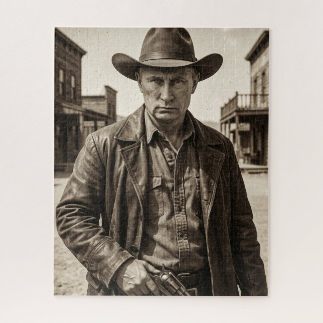Puzzle Vladimir Poutine Cow-boy Frontière Far West (Vertical)