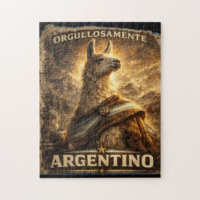 Puzzle VLLC Orgullosamente Argentino Llama Mate Patriotic (Vertical)
