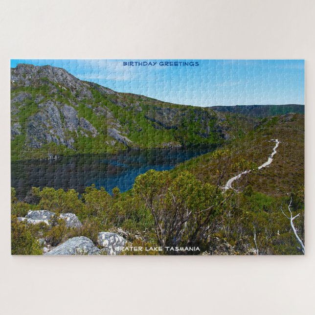 Puzzle Voeux d'anniversaire Crater Lac Tasmanie (Horizontal)