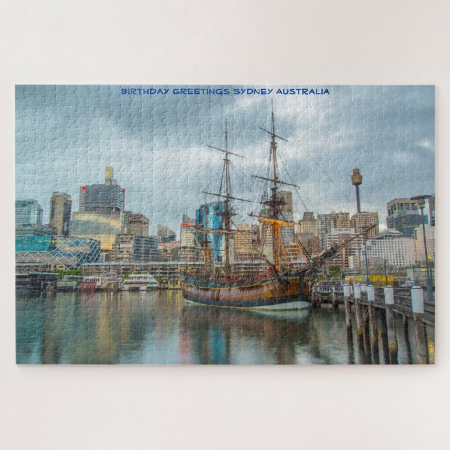 Puzzle Voeux d'anniversaire de Sydney (Horizontal)