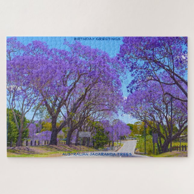 Puzzle Voeux d'anniversaire Jacaranda Trees Australie (Horizontal)