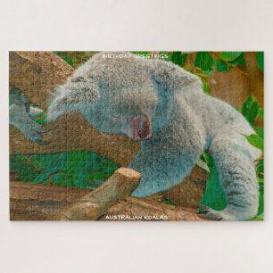Puzzle Vœux d'anniversaire Koalas australiens