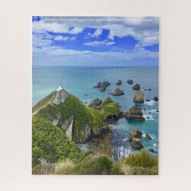 Puzzle Vœux d'anniversaire phare de Nugget Point (Vertical)