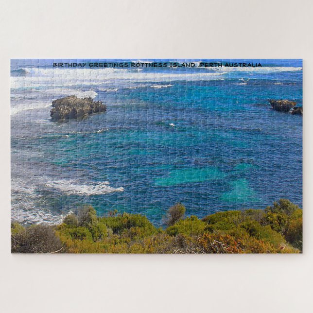 Puzzle Vœux d'anniversaire Rottness Island Perth Australi (Horizontal)