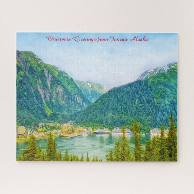 Puzzle Vœux de Noël Alaska Juneau (Horizontal)