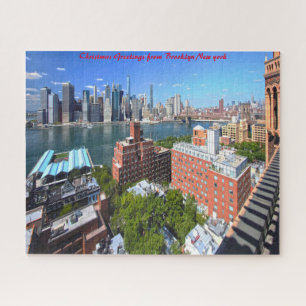 Puzzle Vœux de Noël de Brooklyn Skyline