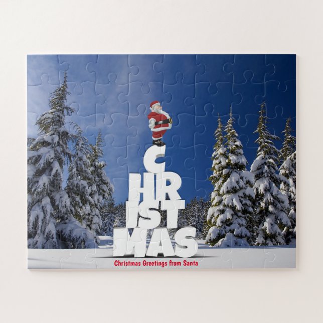 Puzzle Vœux de Noël du Père Noël (Horizontal)