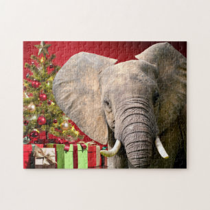 Puzzle Voeux de Noël éléphant