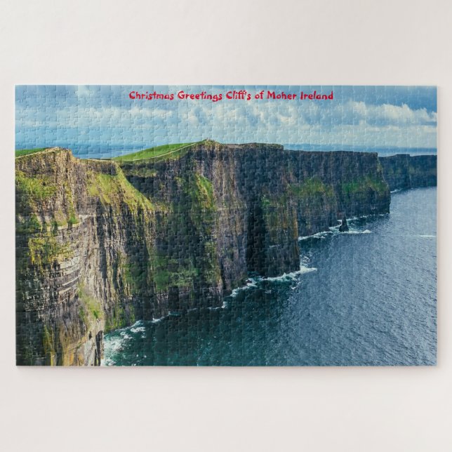 Puzzle Vœux de Noël Falaises de Moher Irlande (Horizontal)