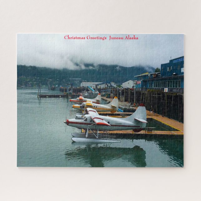 Puzzle Vœux de Noël Juneau Alaska (Horizontal)