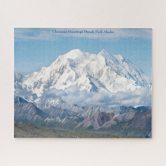 Puzzle Vœux de Noël Parc national de Denali Alaska. (Horizontal)