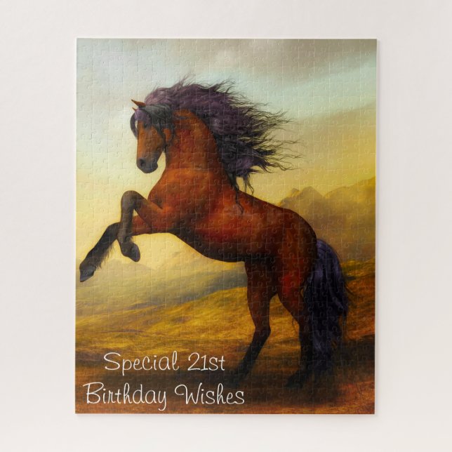 Puzzle Vœux pour un 21ème anniversaire. (Vertical)