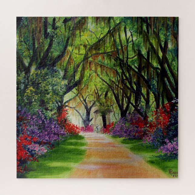 Puzzle Voie d'arbres/mousse et fleurs de Louisiane (Horizontal)