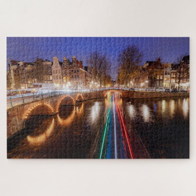Puzzle Voies navigables d'Amsterdam Pays-Bas (Horizontal)