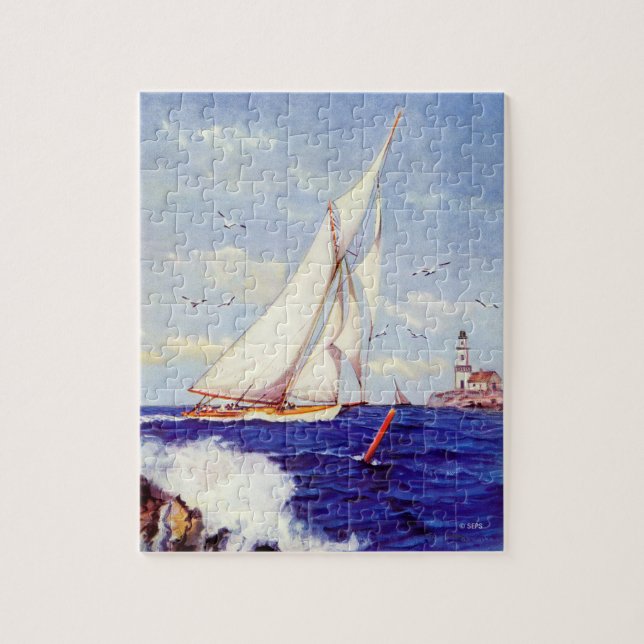 Puzzle Voile Par le phare par Albert B. Marques (Vertical)