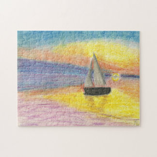 Puzzle Voilier au coucher du soleil