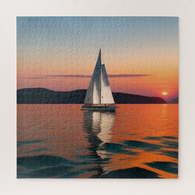 Puzzle Voilier glissant sur des eaux calmes (Vertical)