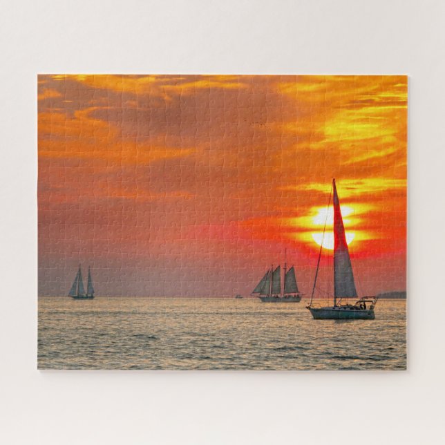 Puzzle Voiliers à Key West, Floride, Coucher de soleil (Horizontal)