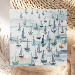 Puzzle Voiliers à l'aquarelle en mer Nautique