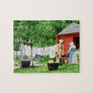 Puzzle Voisins bavardant sur le jour de lessive