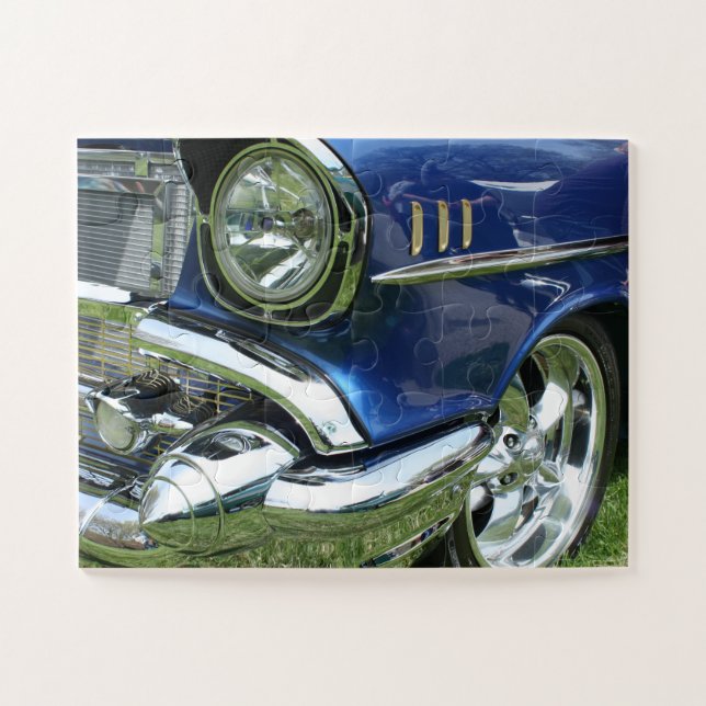 Puzzle Voiture Chevy personnalisée Blue 1957 (Horizontal)
