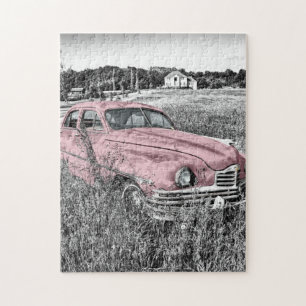Puzzle Voiture classique rose