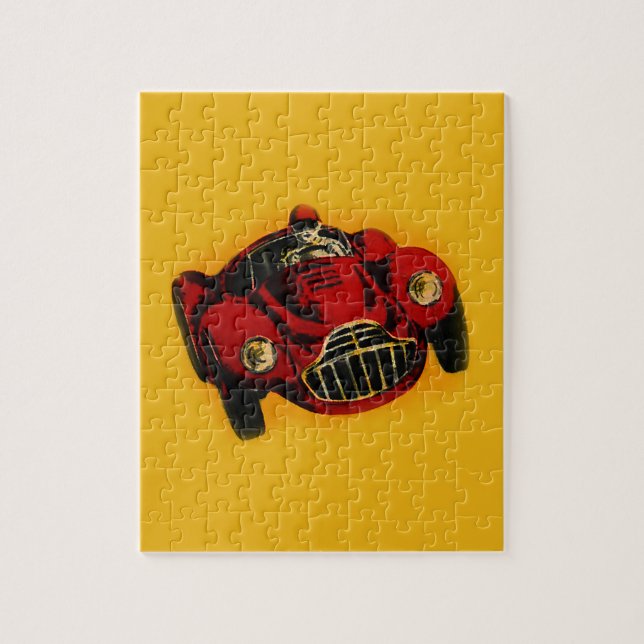 Puzzle Voiture de course automobile jaune rouge (Vertical)
