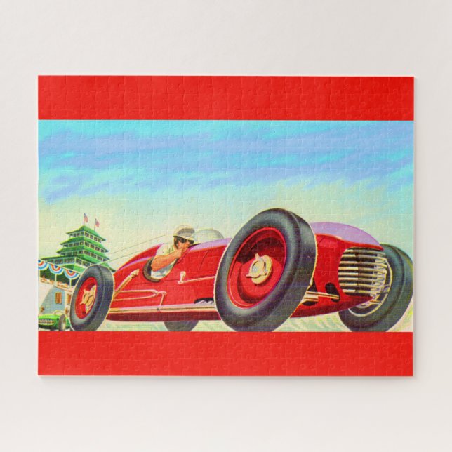 Puzzle Voiture de course rouge 1950 (Horizontal)