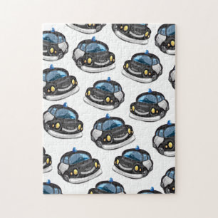 Puzzle voiture de police vintage