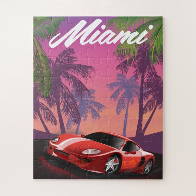 Puzzle voiture de sport Miami 1990 (Vertical)