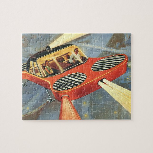 Puzzle Voiture futuriste de science-fiction vintage (Horizontal)
