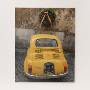 Puzzle Voiture Jaune Green Wreath Holiday Joie