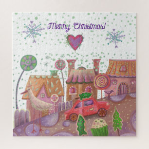 Puzzle voiture mignonne de noël