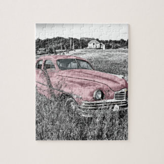 Puzzle Voiture vintage classique rose