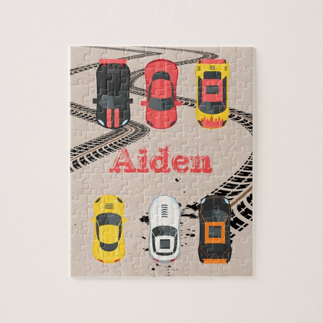 Puzzle Voitures de course avec empreintes de pneus Person (Vertical)