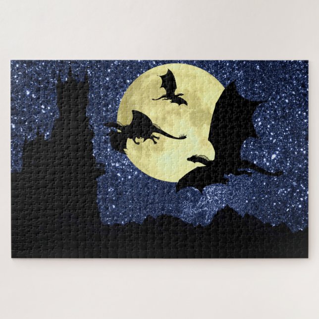 Puzzle Vol de dragon, château de la falaise de minuit, pl (Horizontal)