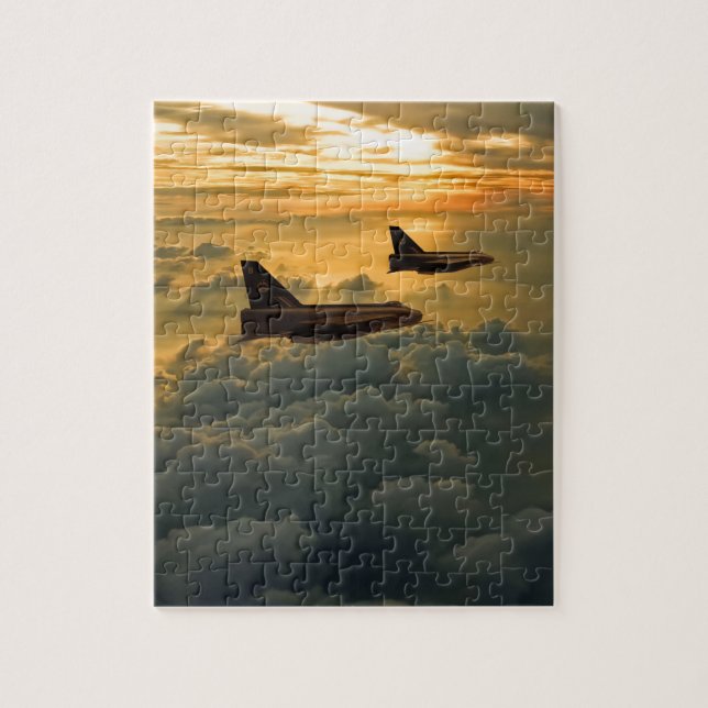 Puzzle Vol électrique anglais de coucher du soleil de (Vertical)
