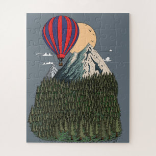 Puzzle Vol en montgolfière le matin