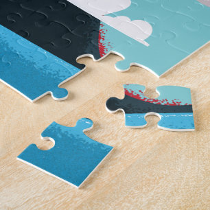 Puzzle volcan de l'est de molokai affiche de voyage vinta