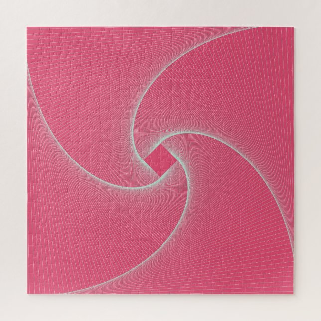 Puzzle Vortex carré en relief, rose velours. (Vertical)
