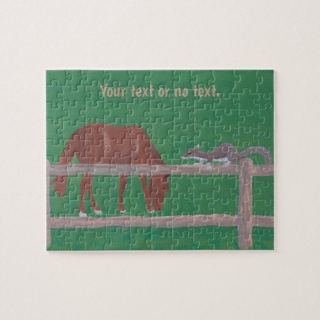 Puzzle Votre Cheval De Texte, Pâturage D'Écureuil Et Puzz (Horizontal)