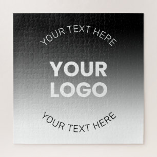 Puzzle Votre logo Dégradé noir et blanc moderne éditabl