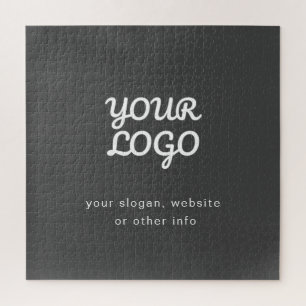 Puzzle Votre logo et texte d'entreprise   Gris foncé élég