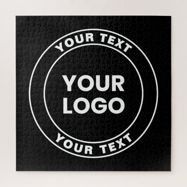 Puzzle Votre logo téléchargé + Texte circulaire gras  (Vertical)
