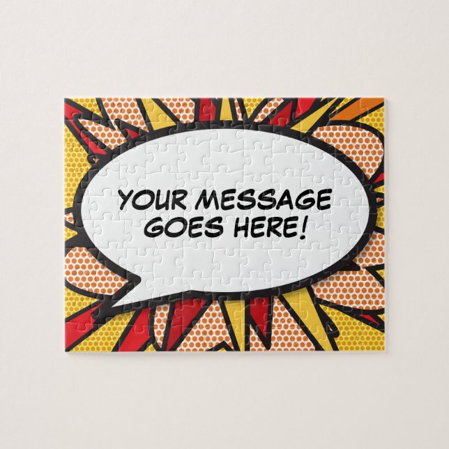 Puzzle Votre Message Bulle De Texte Fun Rétro Bande Dessi (Horizontal)