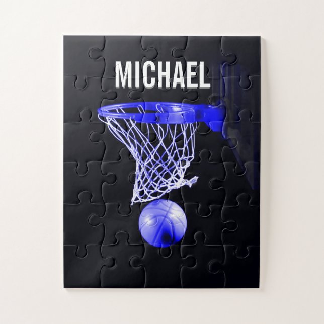 Puzzle Votre nom personnalisable Basketball Artwork (Vertical)