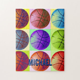 Puzzle Votre nom personnalisable Basketball Artwork Pop A