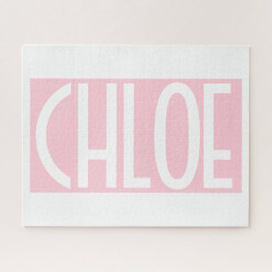 Puzzle Votre nom Texte blanc gras sur rose clair