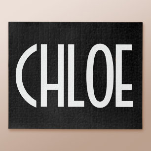 Puzzle Votre nom, texte gras blanc   Noir